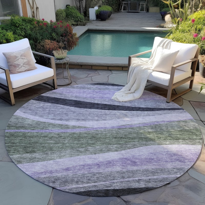 Machine Washable Indoor/ Outdoor Contemporary Deco Chantille Rug