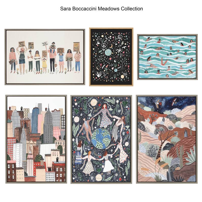 Kate and Laurel Sylvie Climate Frame Canvas by Sara Boccaccini Meadows