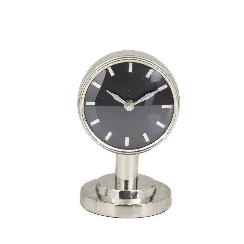 Stainless Steel Metal Small Clock with Numberless Black Clockface - Silver or Gold - Roche River Decor