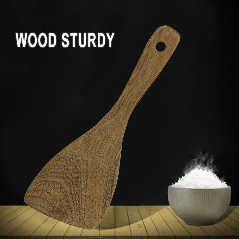 8.7" Wood Turner Spatula Heat Resistant Non-Sticky Seamless Cookware - 8.7" x 3.1"(L*W)