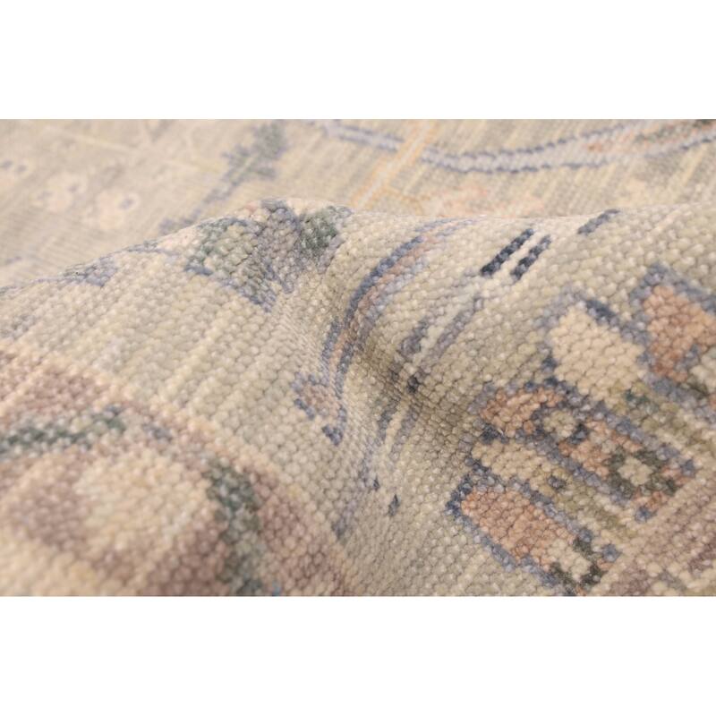ECARPETGALLERY Hand-knotted Modern Oushak Sage Wool Rug - 9'0 x 12'0