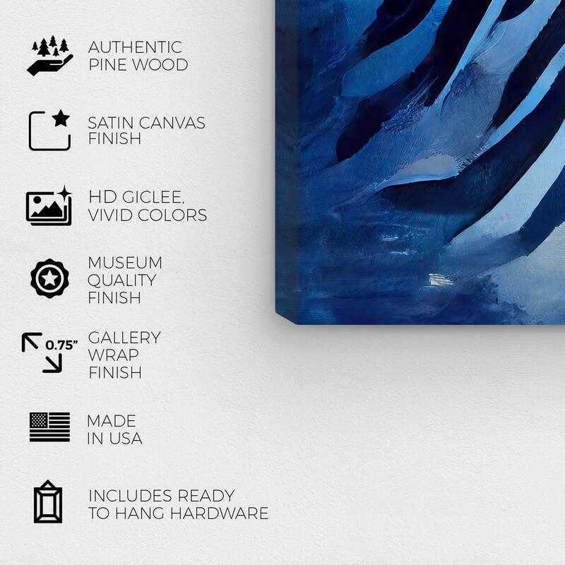 Wynwood Studio Abstract Azure Cascade Blue and Tropical Wall Art Canvas Print