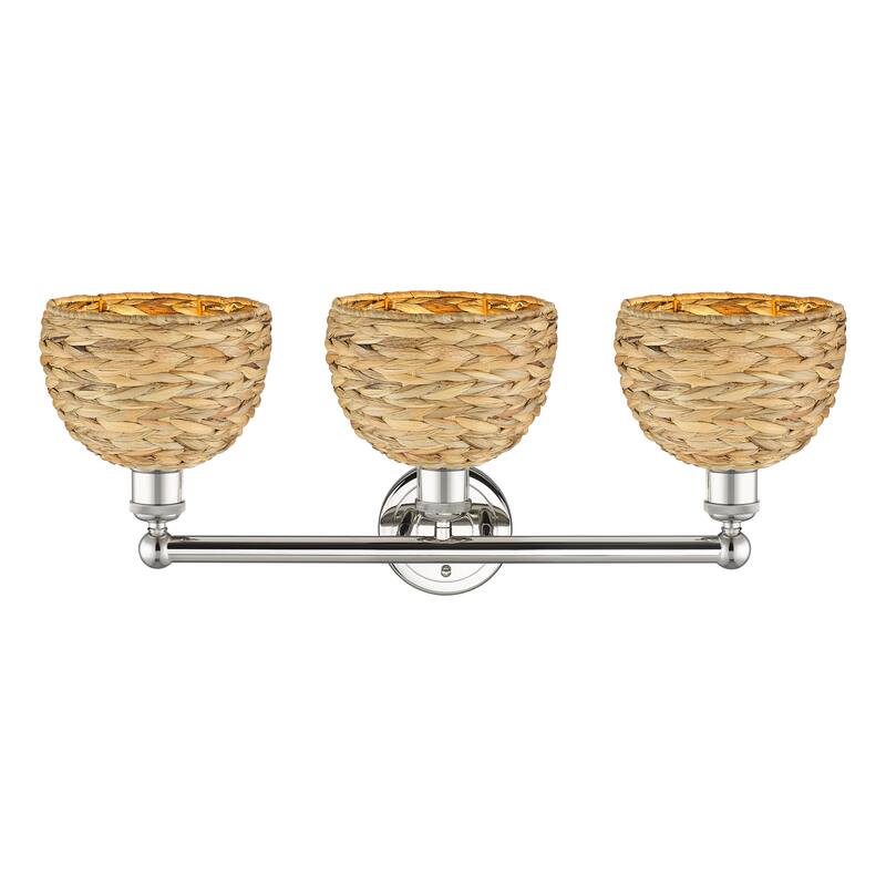 Innovations Lighting Endless Possibilities Edison - Woven Rattan - 3 Light 26" Bath Vanity Light