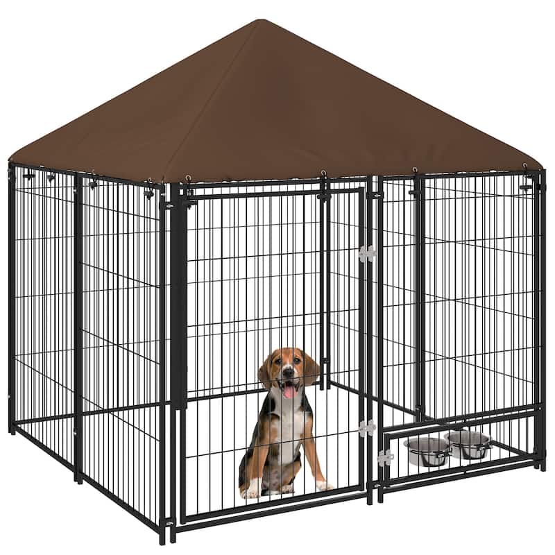 Outside Dog Kennel, Puppy Play Pen with Canopy, Garden Playpen