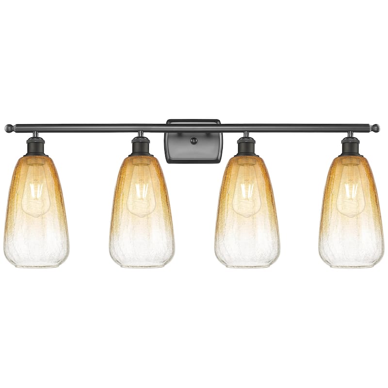 Innovations Lighting 516-4W-14-36 Brookhaven Almond Vanity Brookhaven - Oil Rubbed Bronze / Amber