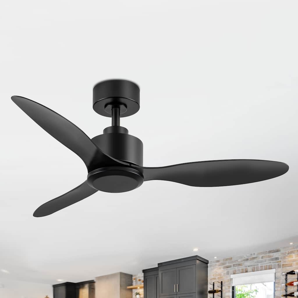 42-Inches Black/White Ceiling Fan with Remote without Light(3-Blade)
