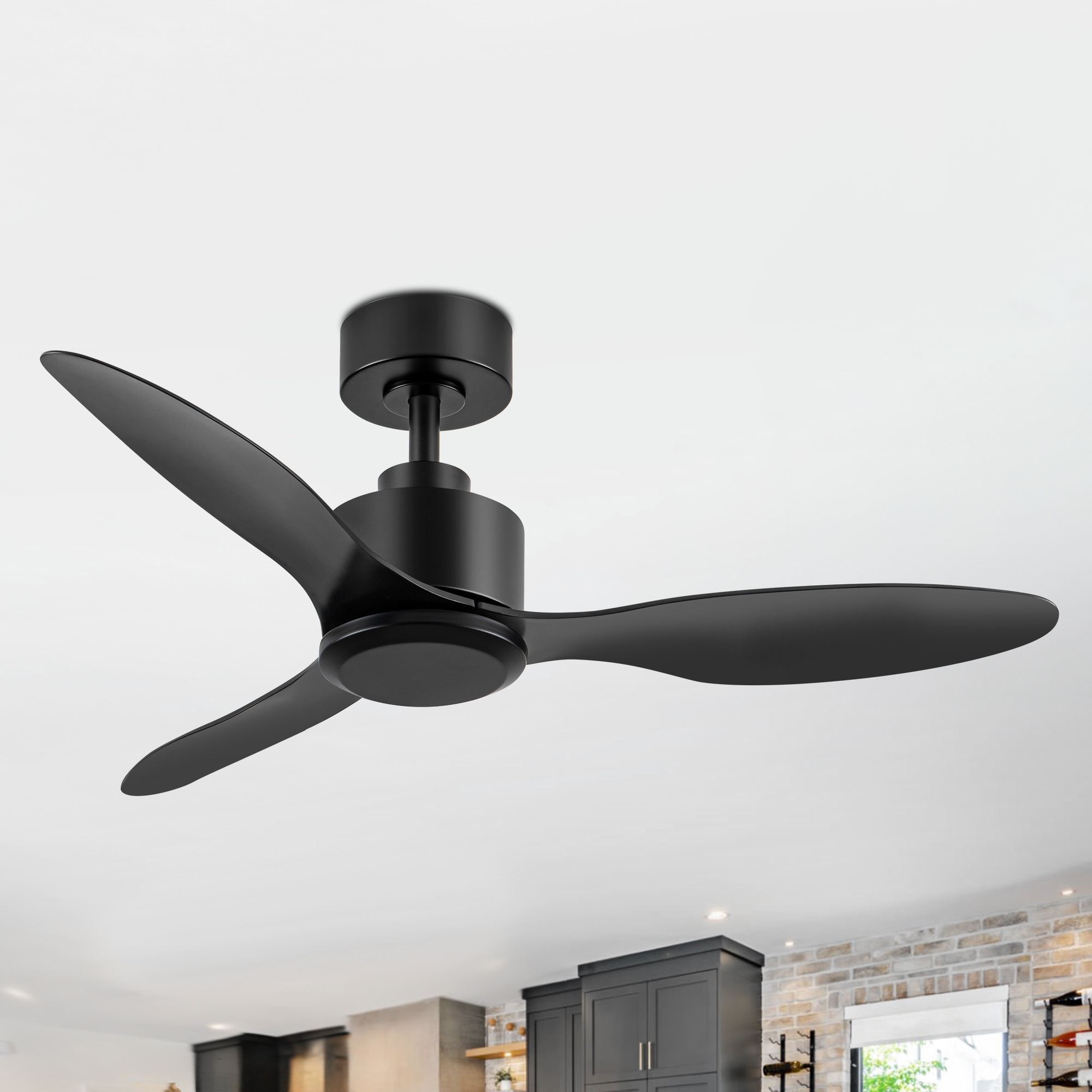 42-Inches Black/White Ceiling Fan with Remote without Light(3-Blade)