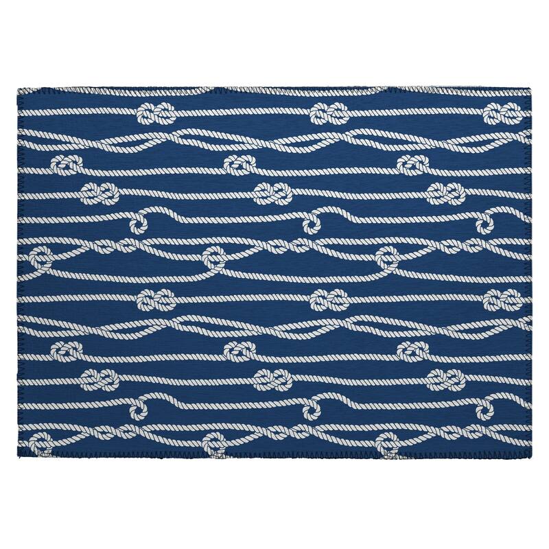 Indoor/Outdoor Harpswell Ocean Rope Washable Rug