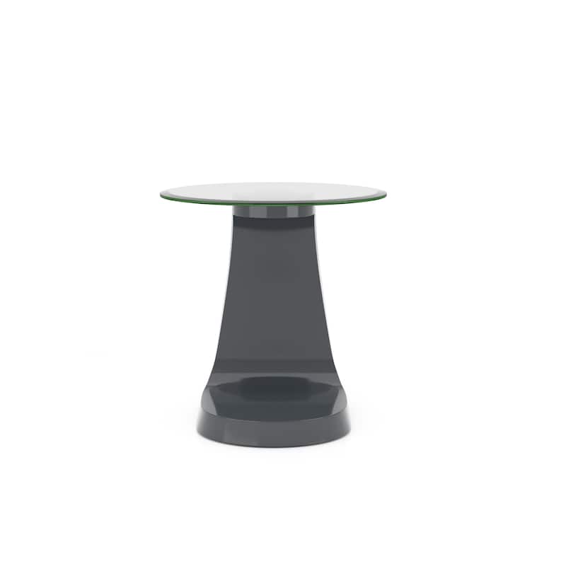 Crescendo Modern 22-inch Glass Top Round Side Table by Furniture of America