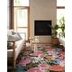 preview thumbnail 2 of 22, Alexander Home Botanical Garden Indoor / Outdoor Area Rug 10'-6" x 13'-9" - Black / Pink / Blue