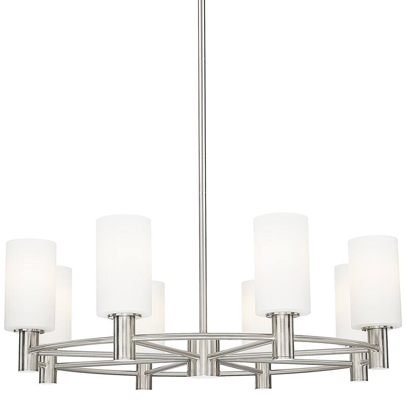 Innovations Lighting 434-8CR-10-32 Crown Point Chandelier Crown Point - Satin Nickel / White
