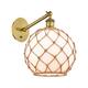 Option White Glass with Brown Rope / Brushed Brass