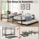 preview thumbnail 13 of 14, Metal Bunk Bed Frame with Trundle, Sturdy Guard Rail and 2 Sideladders
