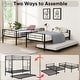 preview thumbnail 7 of 13, Twin over Twin Bunk Bed with Trundle, Sturdy Guard Rail and 2 side Ladders, No Box Spring Needed, Noise Free for Dorm, Black
