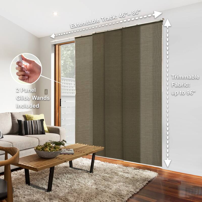 CHICOLOGY Adjustable Sliding Panels, 4-Rail Track, Light Filtering