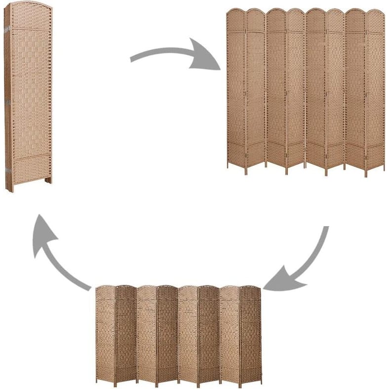 8 Panel Room Divider, Folding Screen