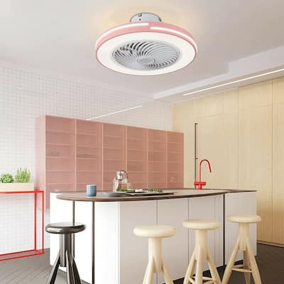5-Blade Dimmable LED Pink Ceiling Fan with Remote