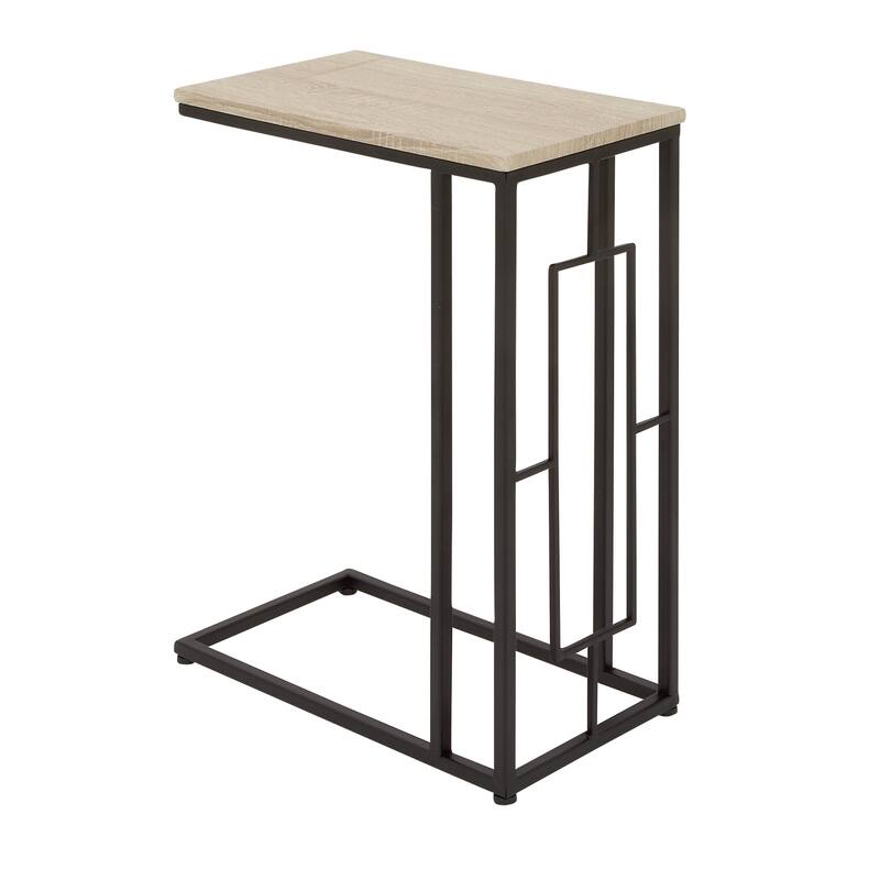 Metal C-Shaped Accent Table with Black Metal Base - Roche River Decor