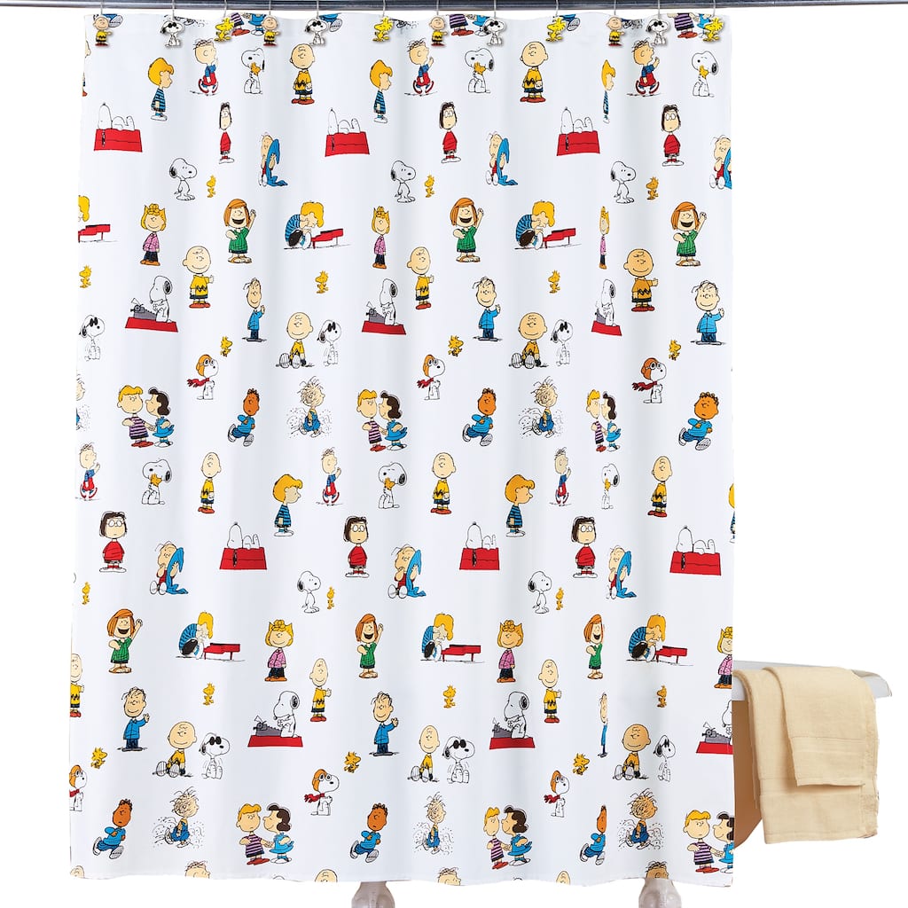 Peanuts Snoopy and the Gang Fabric Shower Curtain