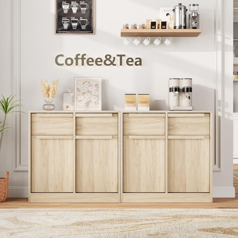 Sideboard Buffet Cabinet with 2 /4Drawers, 31.5"/62.4" Large Coffee Cabinet with Storage