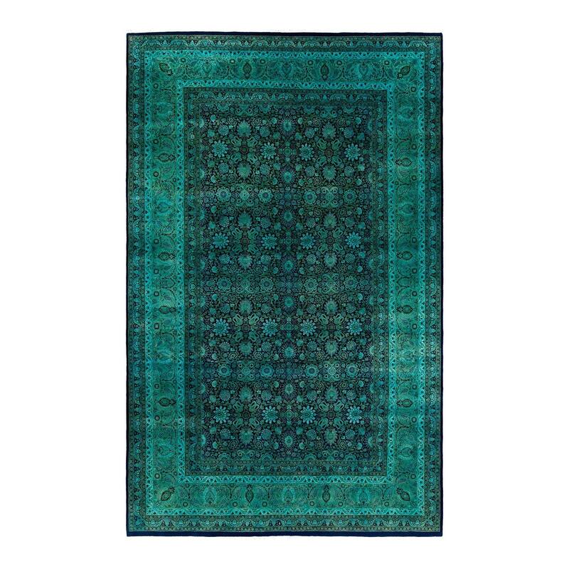 Overdyed, One-of-a-Kind Hand-Knotted Area Rug - Blue - 10' 1" x 15' 10"