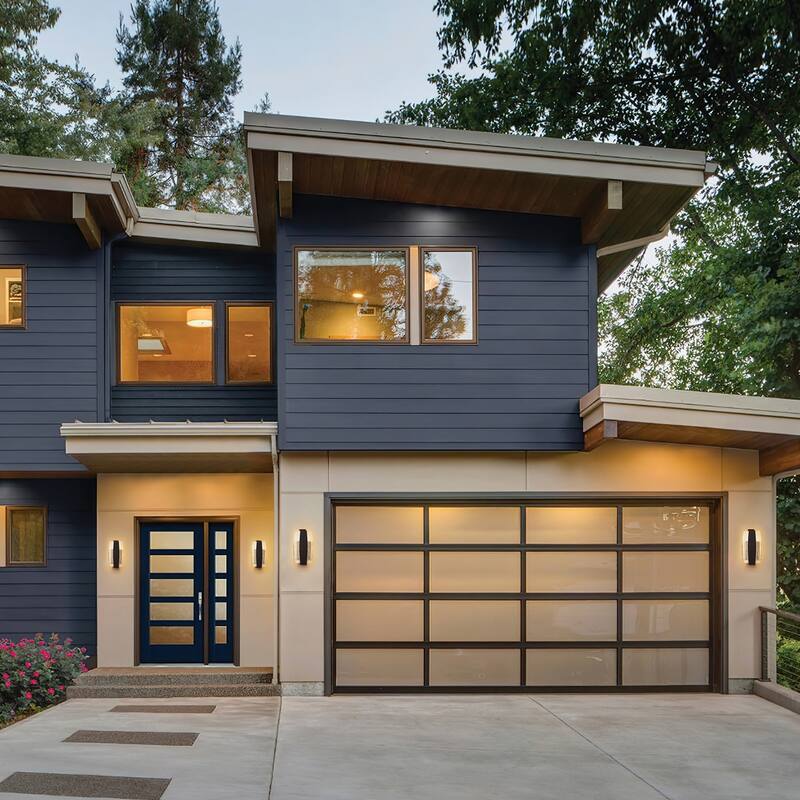 Modern 1-Light Integrated LED 3000K Warm Light Outdoor Wall Sconce with Seeded Glass