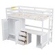 preview thumbnail 15 of 33, Kid Friendly Twin Size Loft Bed with Wardrobe, Desk & Storage Drawers