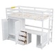 preview thumbnail 15 of 14, Twin Size Loft Bed with Wardrobe, Desk, and Drawers, White