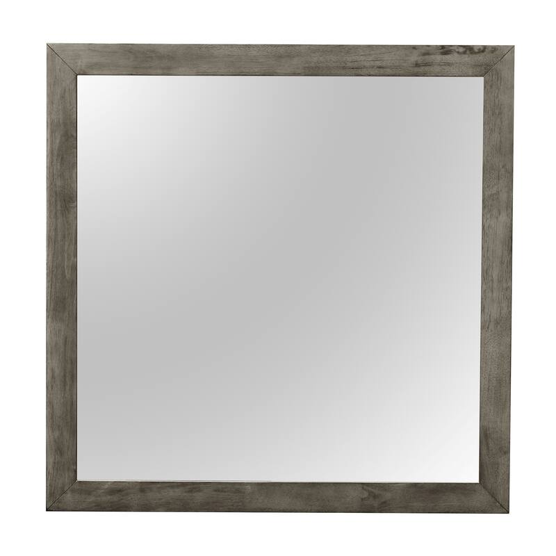 Wooden Framed Square Dresser Wall Mirror - 41" - Gray