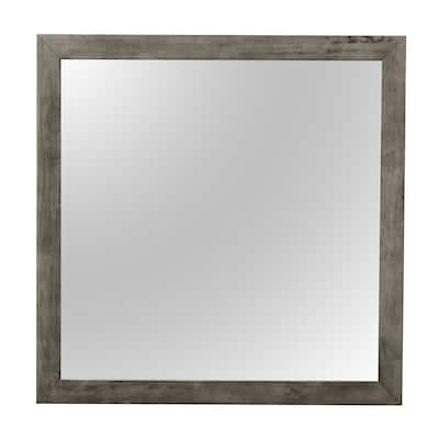Wooden Framed Square Dresser Wall Mirror - 41" - Gray
