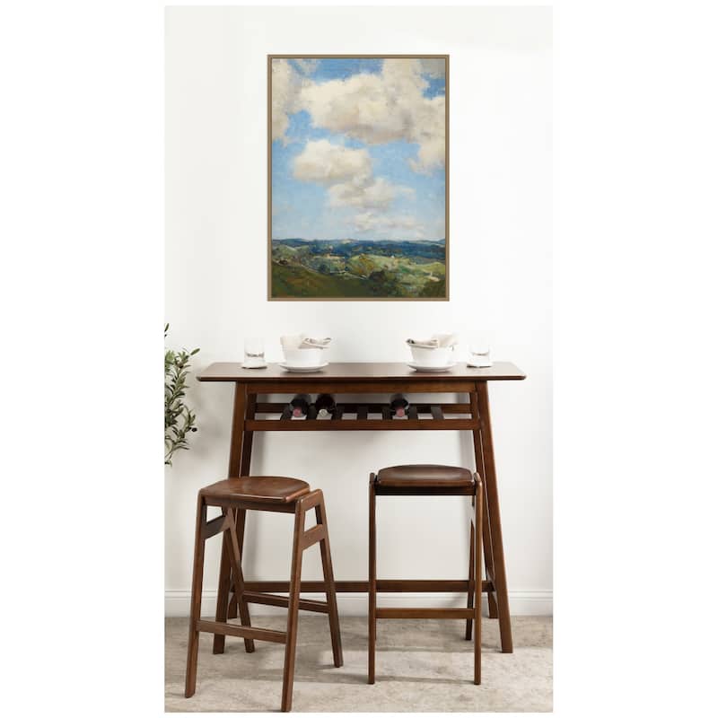 Kate and Laurel Summer Morning circa 1910 Charles Harold Davis by Nostalgia Prints Framed Canvas Wall Art Print