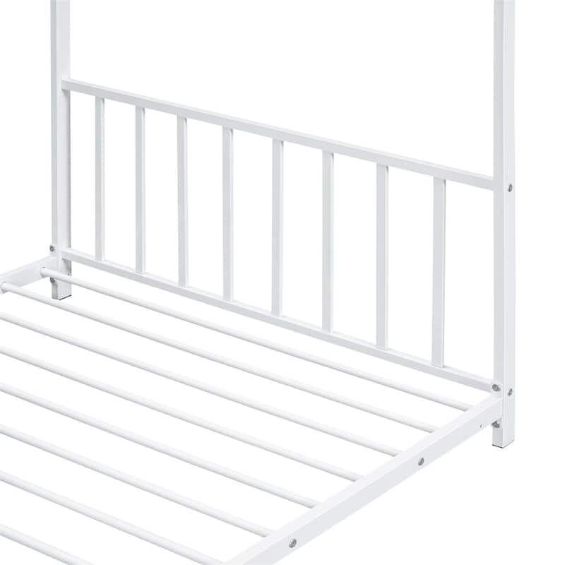Twin Size Metal House Platform Bed with Legs