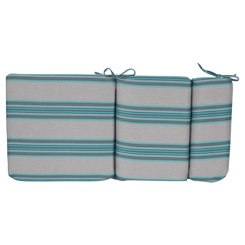20-inch by 42-inch Striped Woven Olefin Outdoor Seat/ Back Chair Cushion - 20 x 42