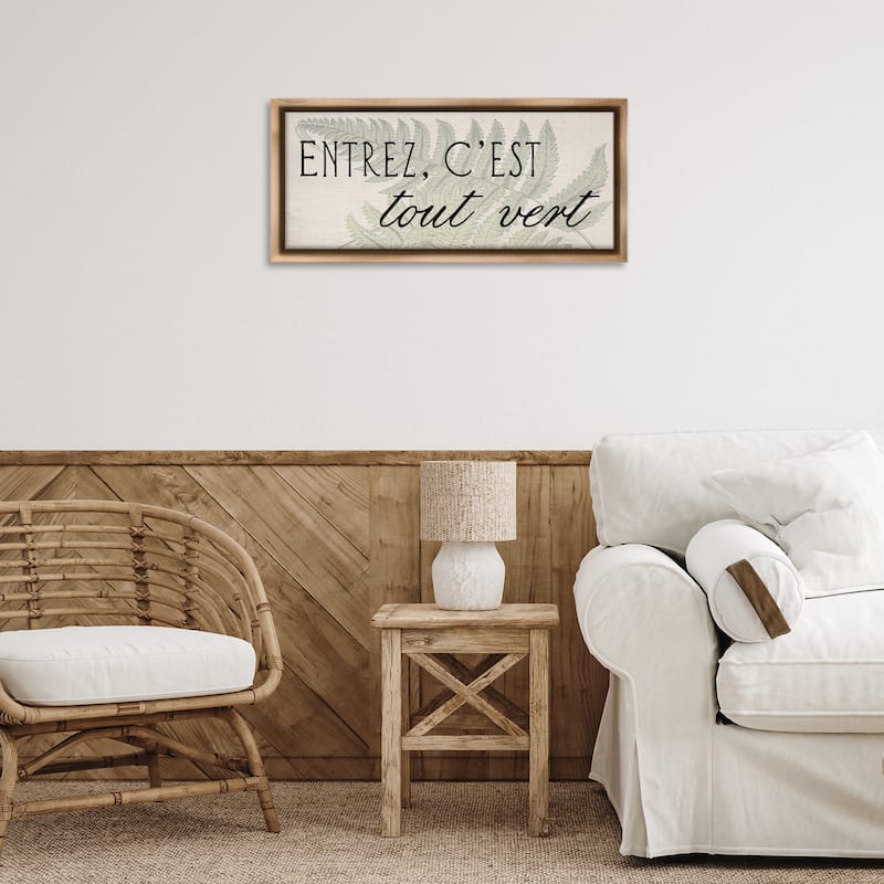 Stupell French It's All Green Framed Floater Canvas Wall Art Design By Lil' Rue