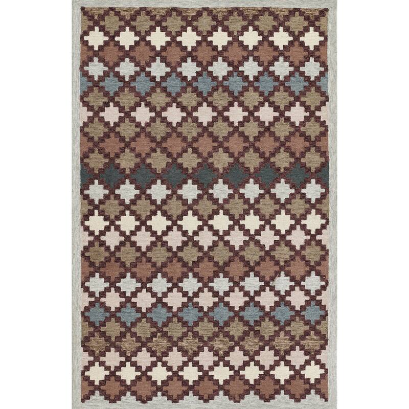 Erin Gates by Momeni Abbott Diamond Trellis Hand Tufted Wool Area Rug - Multi - Rectangle - 8' X 10'