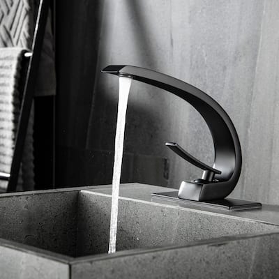 Single Hole Bathroom Faucet with 6 inch Cover - 6.8*6.5*9.2