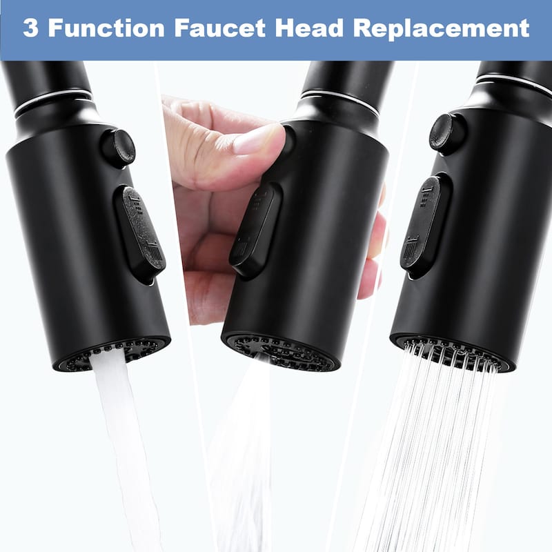 WOWOW Stainless Steel Pull Down Kitchen Faucet Sprayer with 9 Adapters
