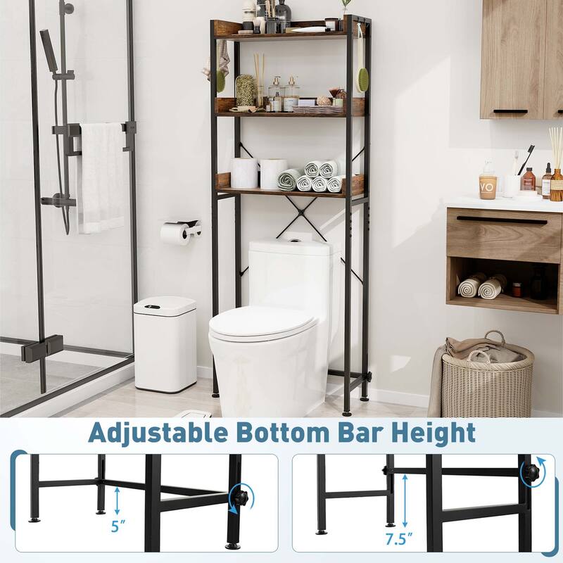 Costway 3-Tier Over-The-Toilet Bathroom Shelf Metal Frame Space Saver - See Details