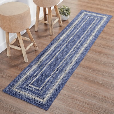 Great Falls Blue Jute Rug/Runner Rect w/ Pad 24x96