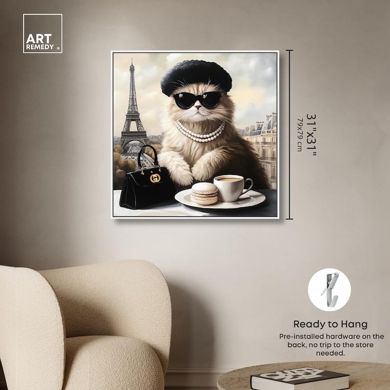 Cat in Paris Treats Canvas by Art Remedy