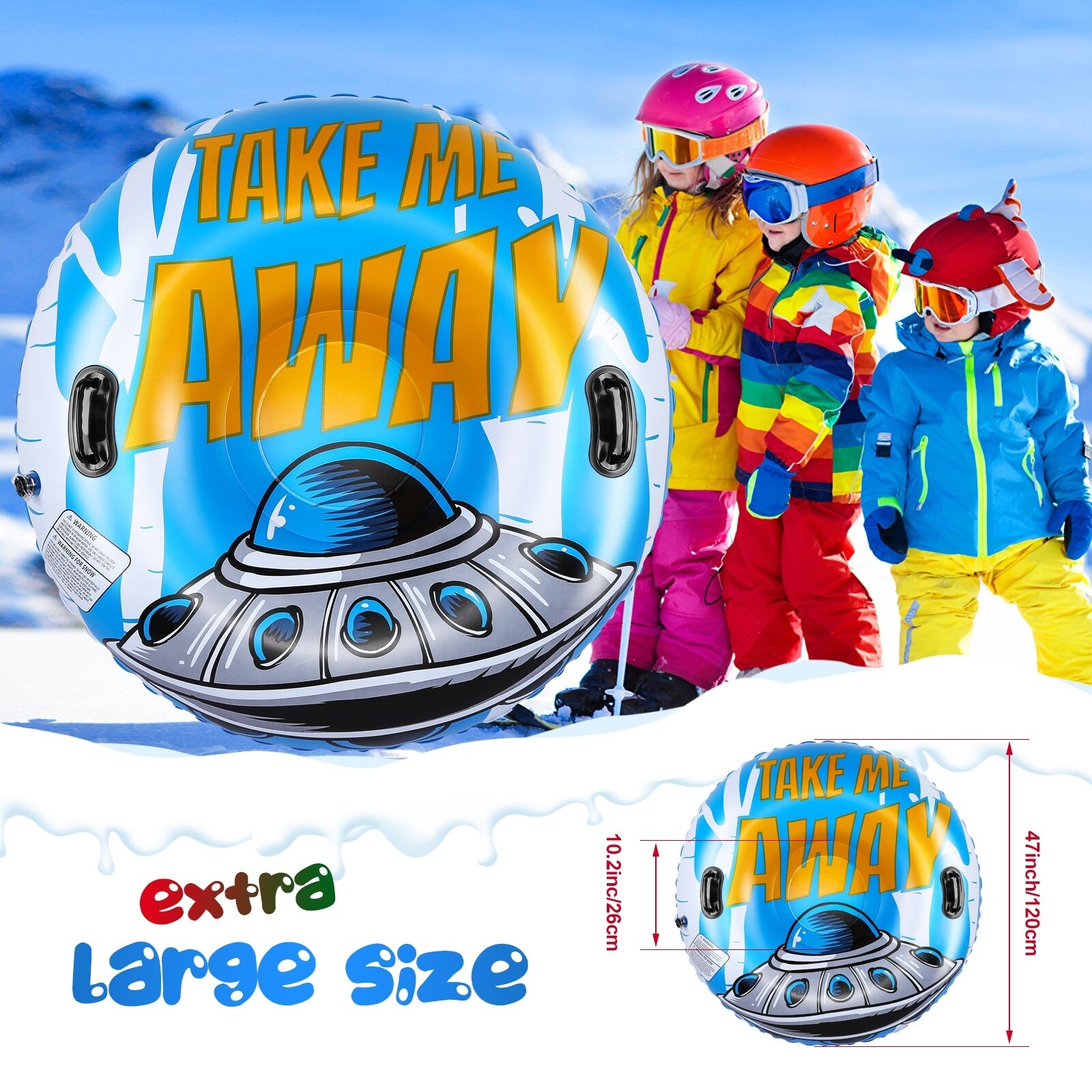 Inflatable Sled Snow Tube Spots (00380-95-orange) 00380-95