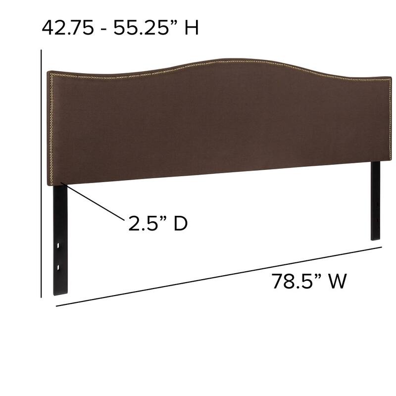 Arched Upholstered Headboard with Nailhead Trim