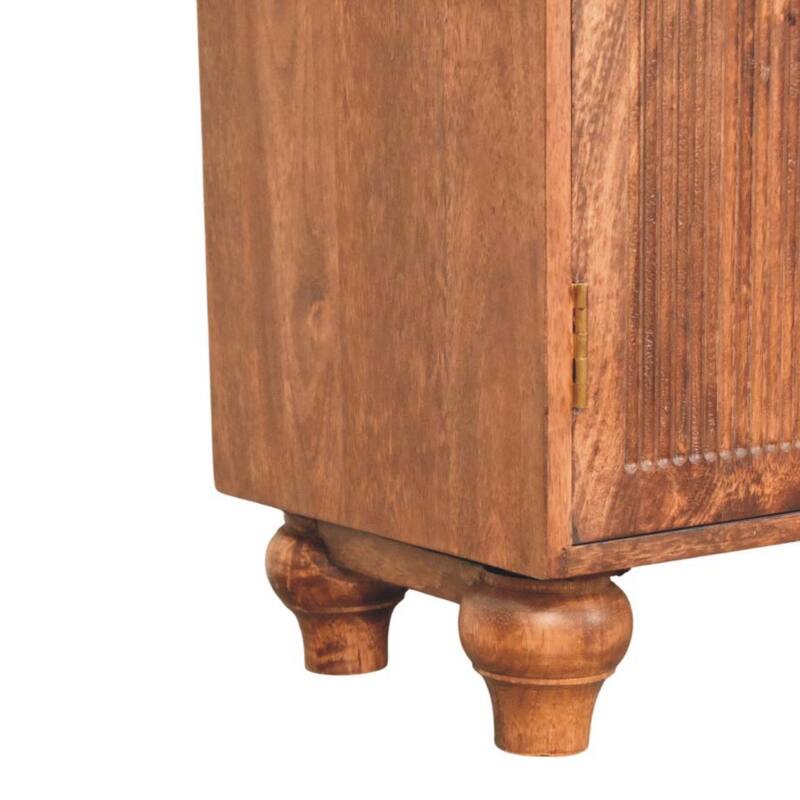 Artisan Furniture Solid Wood Arco Groove Sideboard, Brown,2-Doors