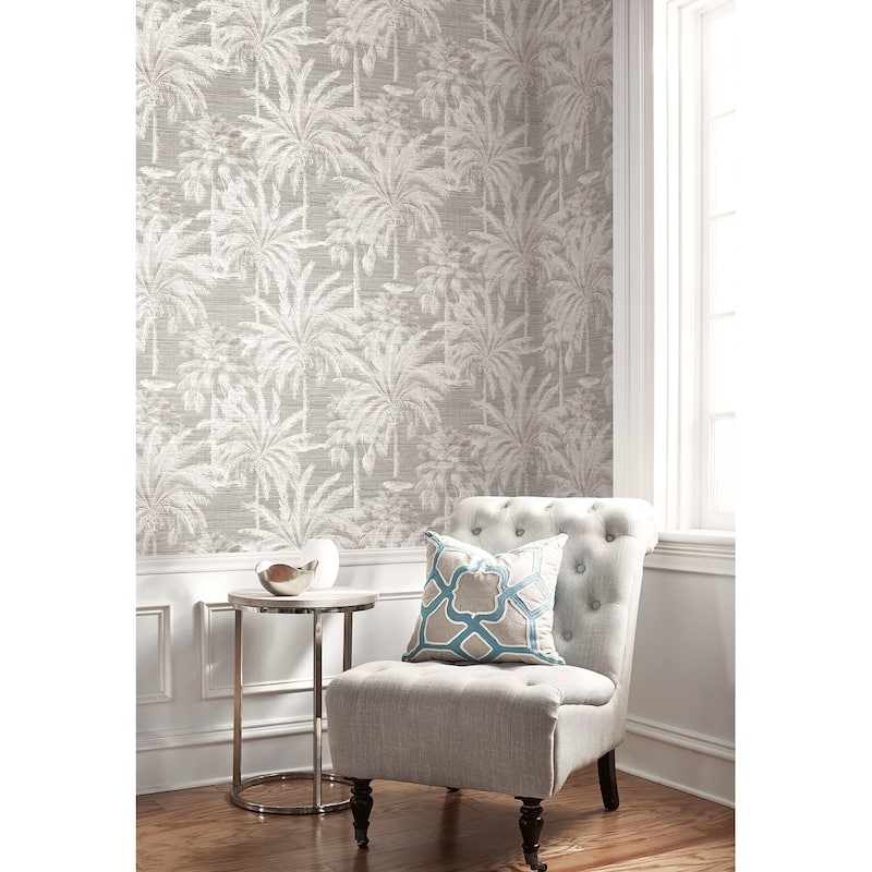 Kenneth James Dream Of Palm Trees Grey Texture Wallpaper - 27in x 324in x 0.025in