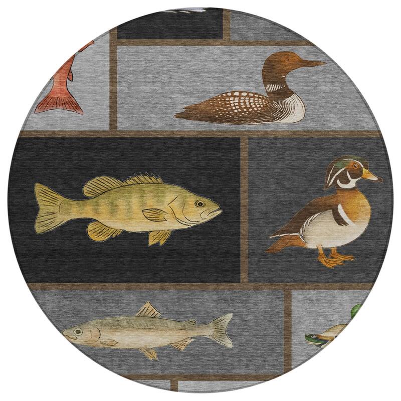 Machine Washable Indoor/ Outdoor Cabin Lodge Chantille Rug