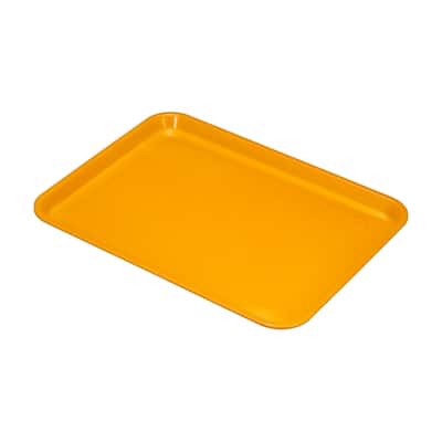 12x8" Fast Food Tray, Plastic Multi-Purpose Rectangle Serving Tray, Yellow