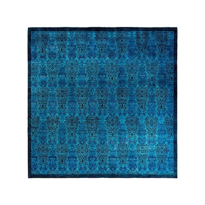 Vibrance One-of-a-Kind Hand-Knotted Area Rug - Blue, 10' 1" x 10' 1" - 10' 1" x 10' 1"