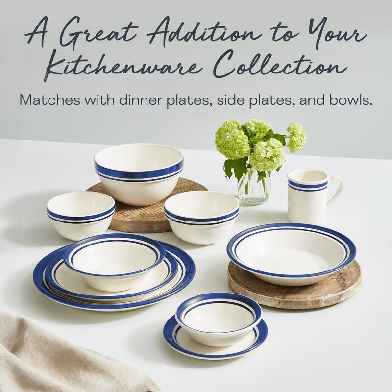 Portmeirion Set of 4 Potters Stripe Salad Plates - 8" D x 1" H