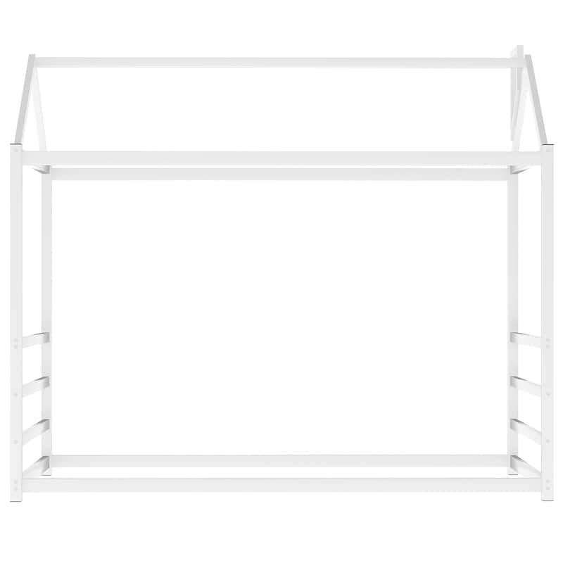 Metal Twin Size House Bed with Chimney, Easy Assembly