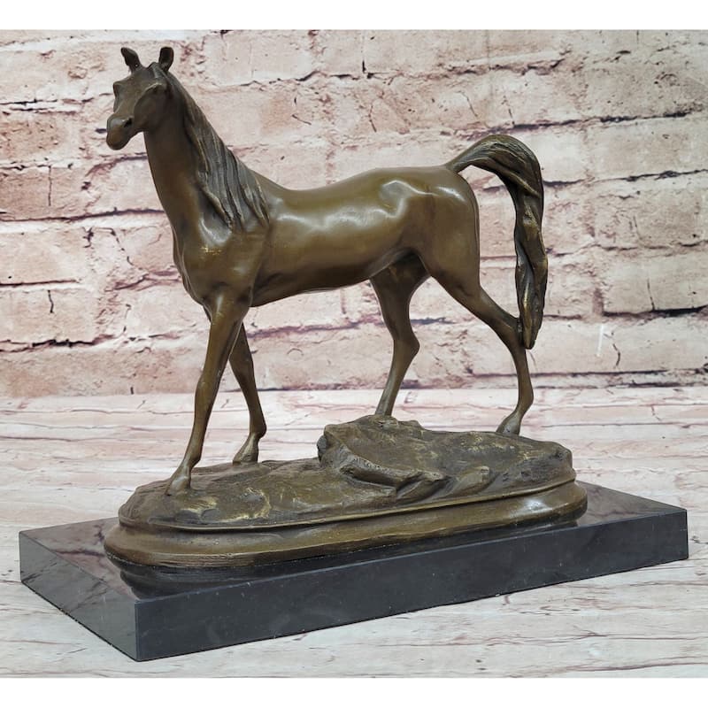 Western Bronze Art France Warm-Blooded Fine Imitative Horse Animals Statue Figurine Figure